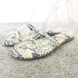 Tkees Gemma Sandals Womens Size 5 Shoes Double Strap Snake Print Leather Flats